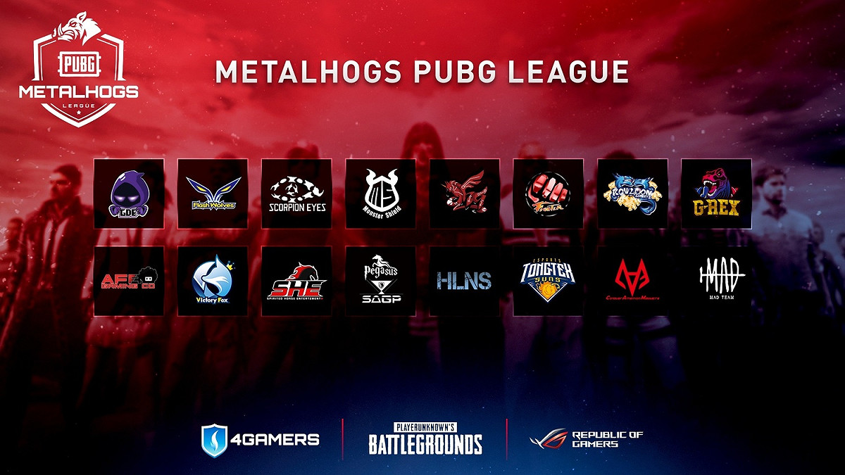 「MetalHogs PUBG League」第一季賽事已經在 5 月 31 日圓滿落幕，最終 16 強全數誕生，接下來將迎接 6 月 16 日、17 日的最終決賽，共同爭奪新台幣 150 萬元總獎金。 圖：就肆電競/提供