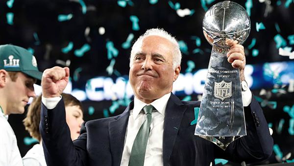 NFL2017冠軍費城老鷹隊老闆傑弗瑞.魯瑞。 圖：翻攝自澎湃新聞