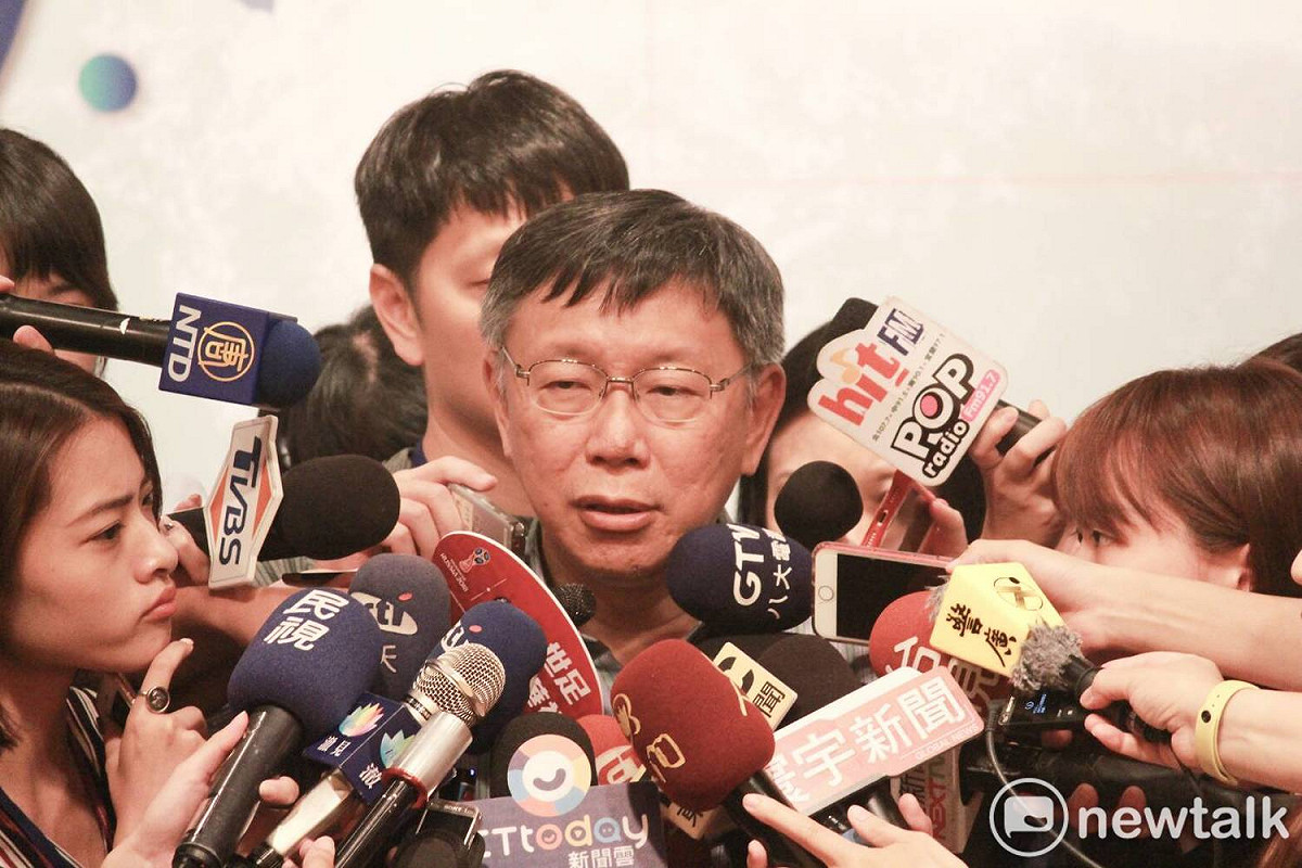 台北市長柯文哲今出席「永續樂活‧免廢暢飲」系列行動啟動記者會。 圖：周煊惠 / 攝