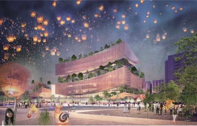 由2020東京奧運主場館設計團隊「梓設計」參與的「桃園市立圖書館總館新建工程」獲「最佳規劃設計類」最高榮譽卓越獎。 圖：桃園市政府新工處