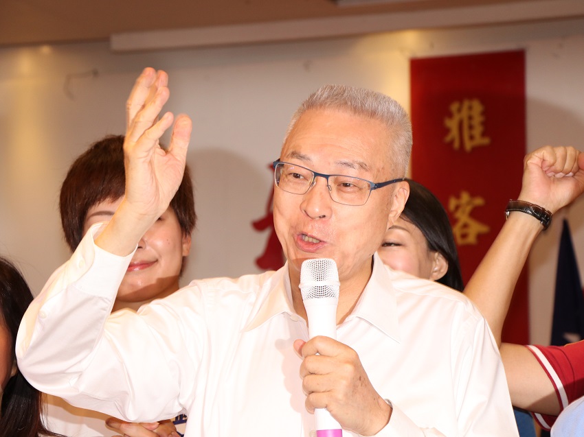 國民黨主席吳敦義上午參加「台北市婦工總會後援會成立誓師大會」。 圖：趙婉淳／攝