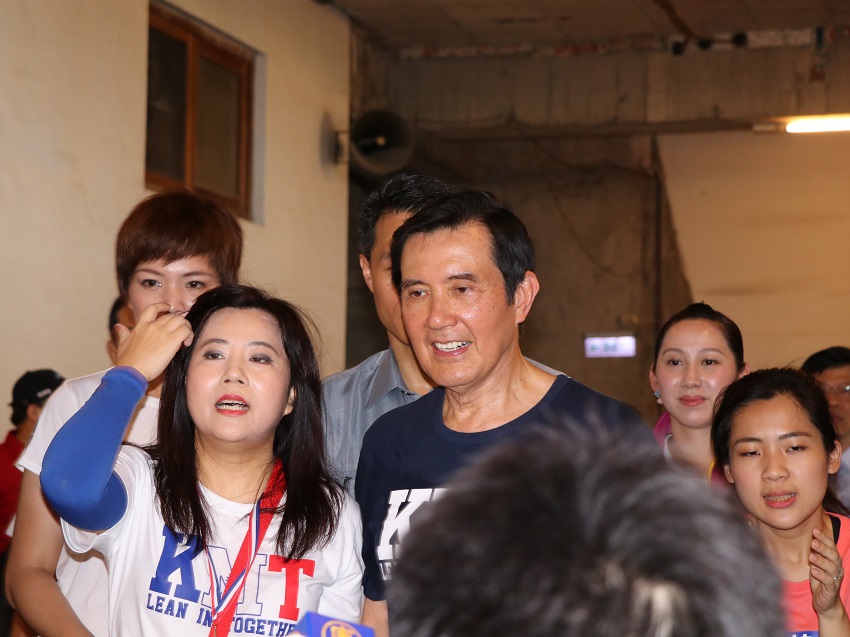 前總統馬英九上午參加「台北市婦工總會後援會成立誓師大會」。 圖：趙婉淳／攝