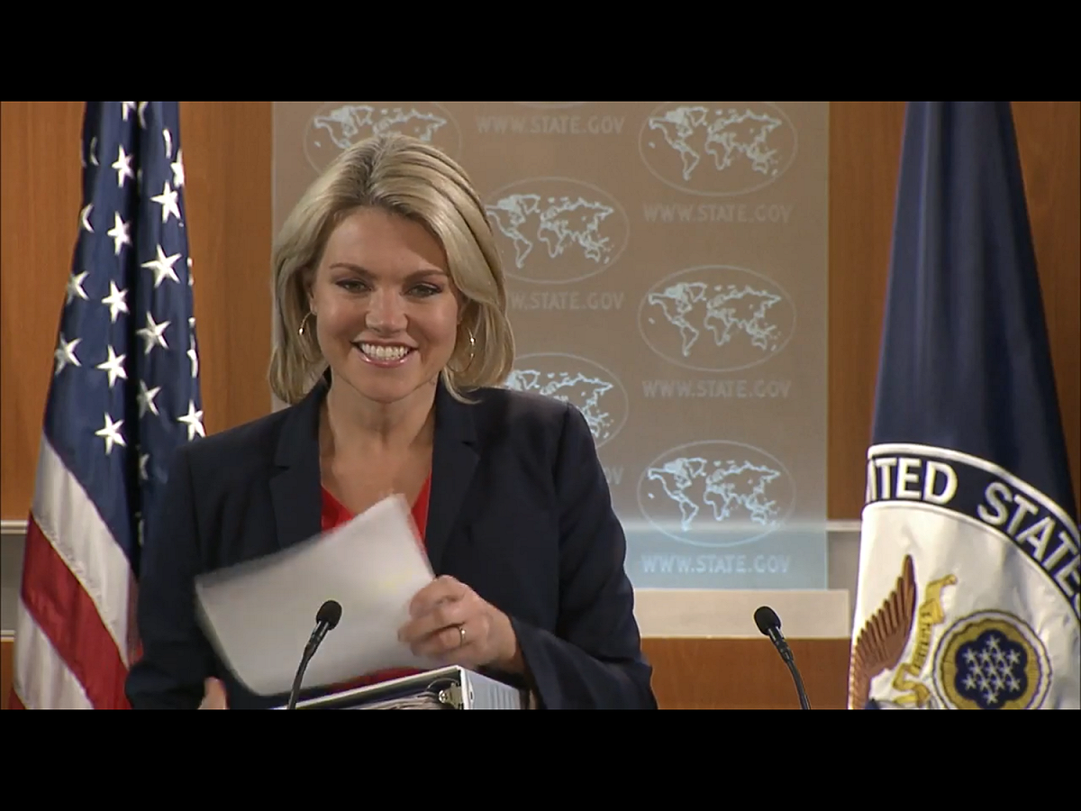 美國國務院發言人諾爾特（Heather Nauert），今天在推特（Twitter）上祝賀美國在台協會（AIT）新館落成。 圖：翻攝自Youtube