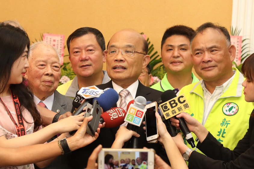 民進黨新北市長候選人蘇貞昌16日出席新北市蘇姓宗親會活動。 圖：蘇貞昌辦公室提供