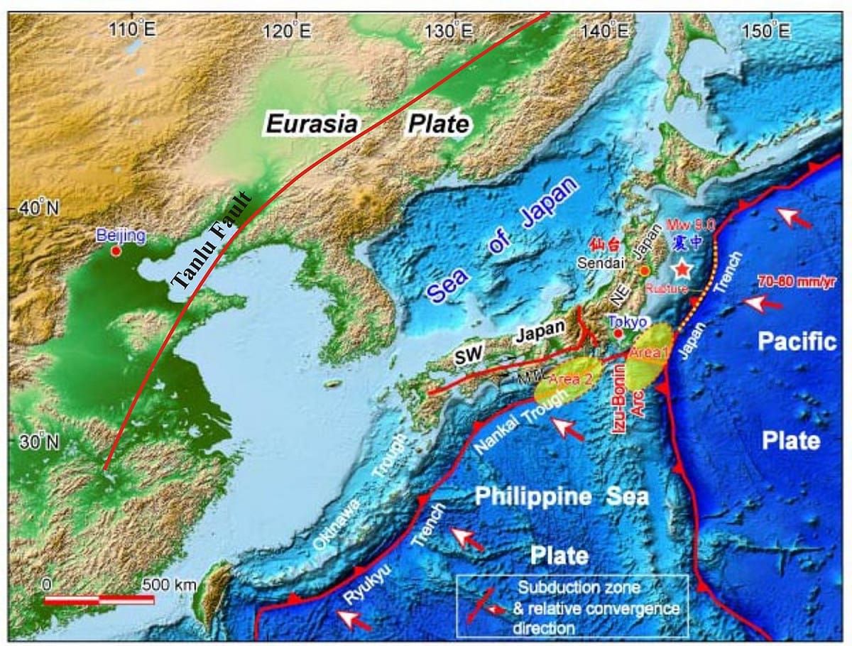 日本大阪北部今天發生強震，學者認為這次斷層活動有可能刺激週邊活斷層，引發之後的大地震 圖 : 翻攝自pchome