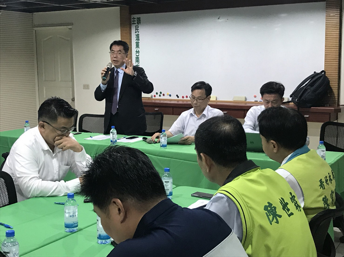 民進黨台南市黨部今天召開聯合選戰擴大會議。 圖：黃博郎/攝
