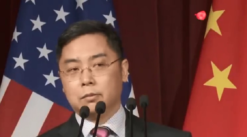 中國駐美公使李克新警告，美國國會通過的國防授權法（NDAA）加強對台支持，誤判可能帶來錯誤結果。 圖：翻攝youtube