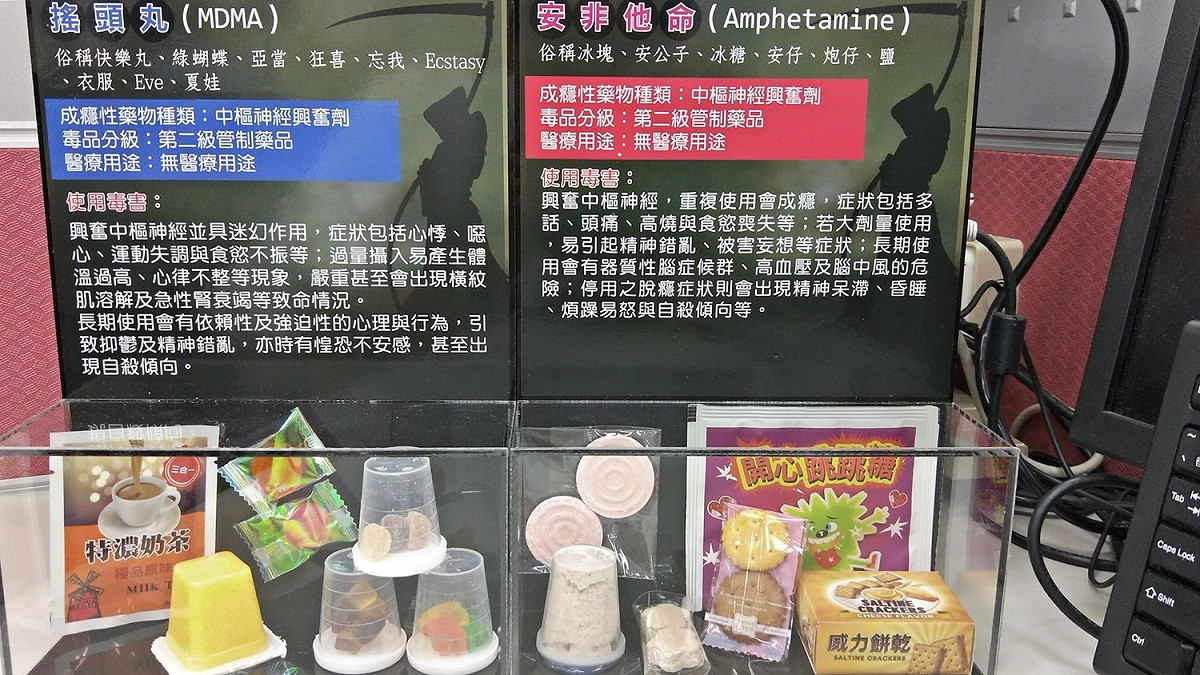 台中市府首創一校一擬真毒品教材 加強學生知毒、識毒、拒毒能力。 圖：新頭殼資料庫