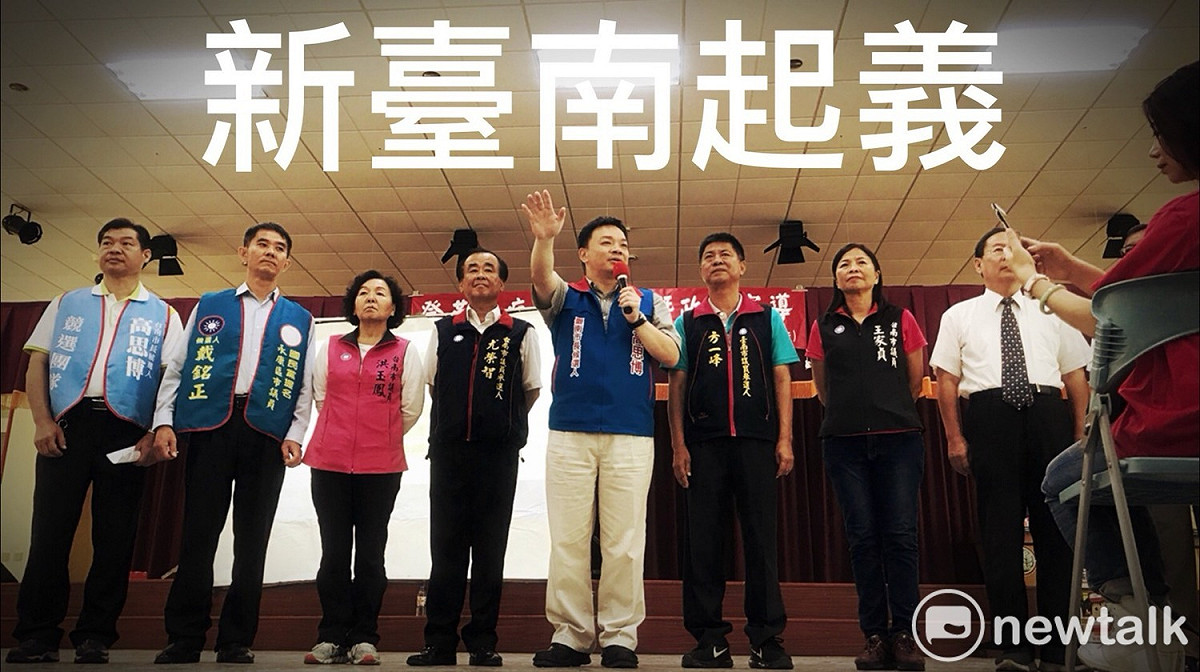 高思博在他的家鄉佳里區舉行記者會，宣告作為「新台南起義」的起點。 圖：黃博郎/攝影