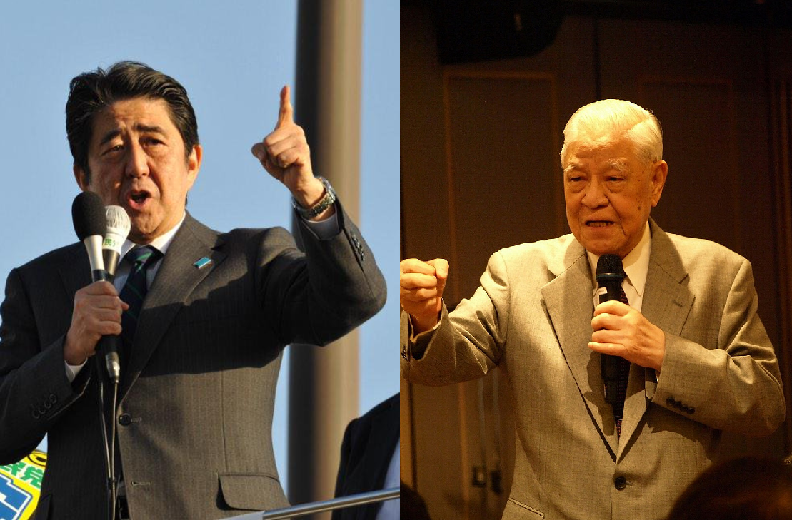前總統李登輝昨天前往日本沖繩，展開第九度訪問日本行程，日本首相安倍晉三今天也將到沖繩，兩人「巧遇」，備受國際關注。 圖：新頭殼合成照