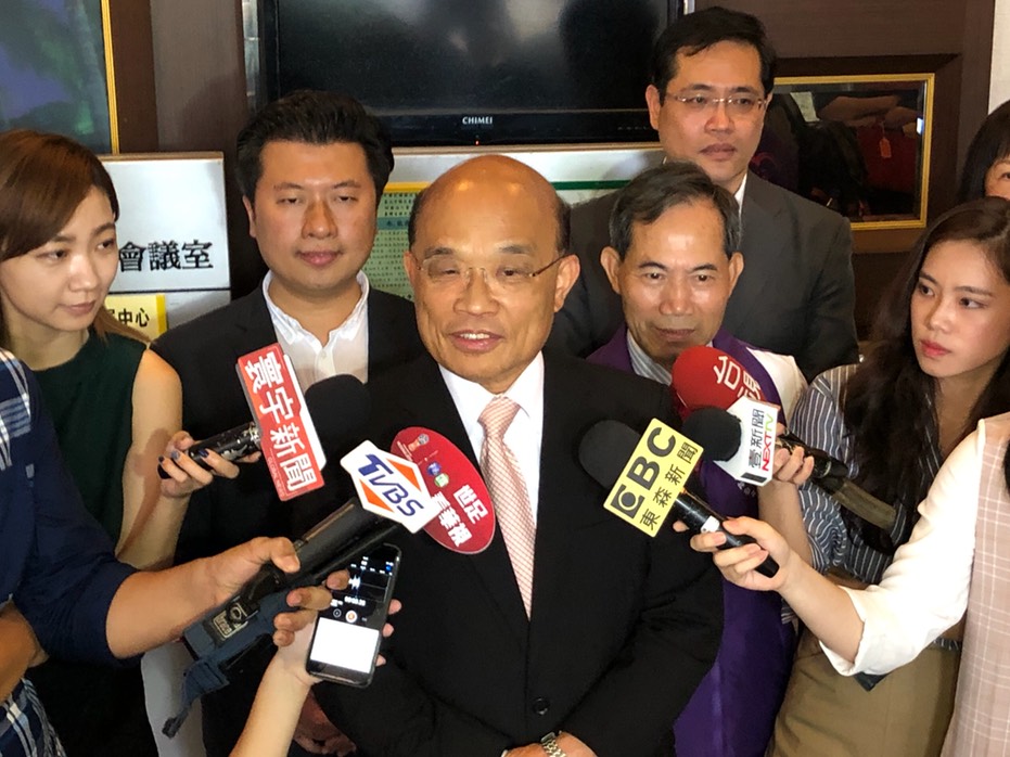是否會找董事長樂團做競選歌曲，蘇貞昌說，會往這方面努力。 圖：蘇貞昌競選辦公室/提供
