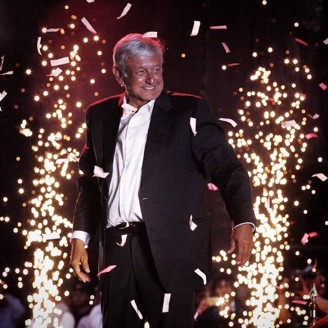 反建制左派參選人羅培茲（Andres Manuel Lopez Obrador）以53%過半選票當選墨西哥總統。 圖：翻攝羅培茲臉書
