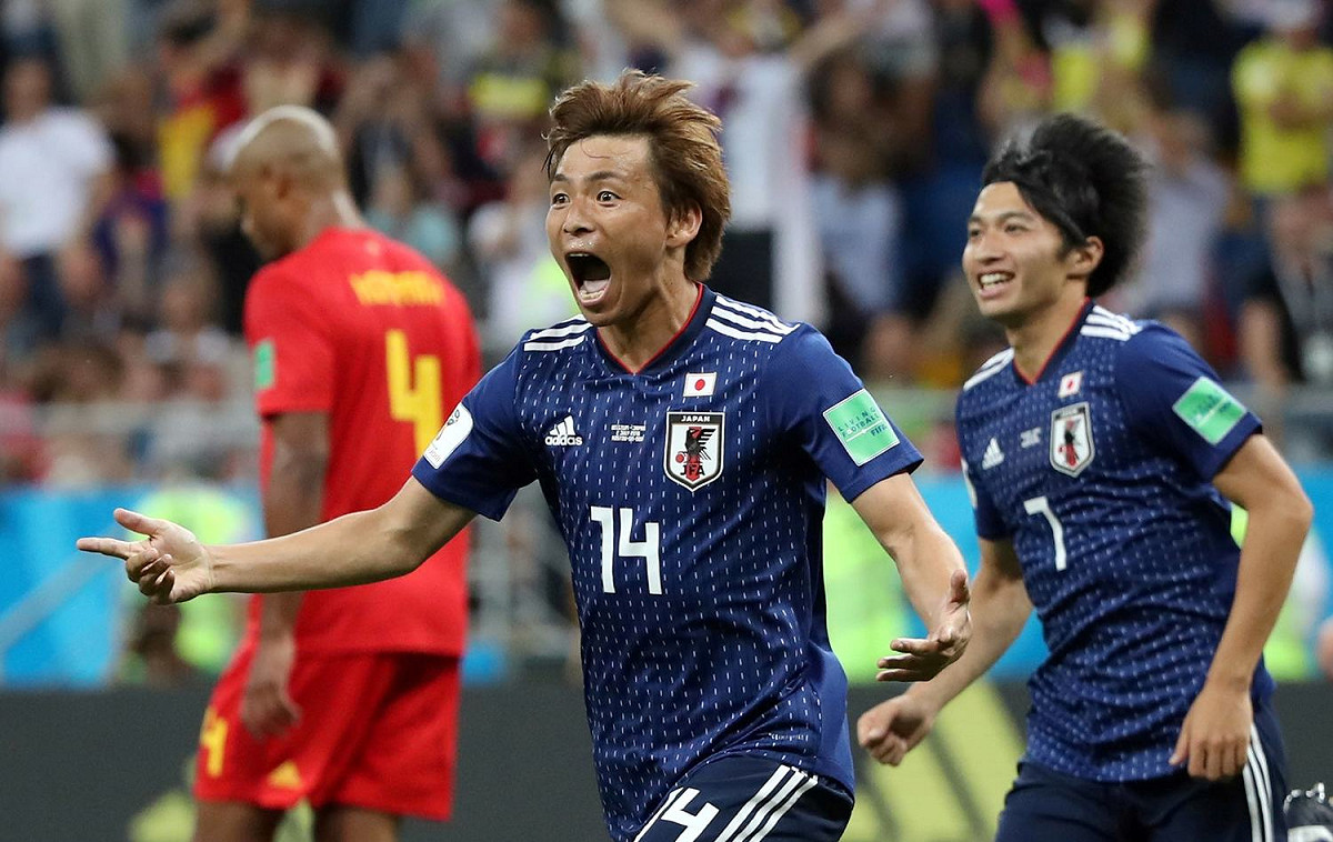 日本原口元氣、乾貴士在短短5分鐘內接連進球 圖：達志影像/路透社