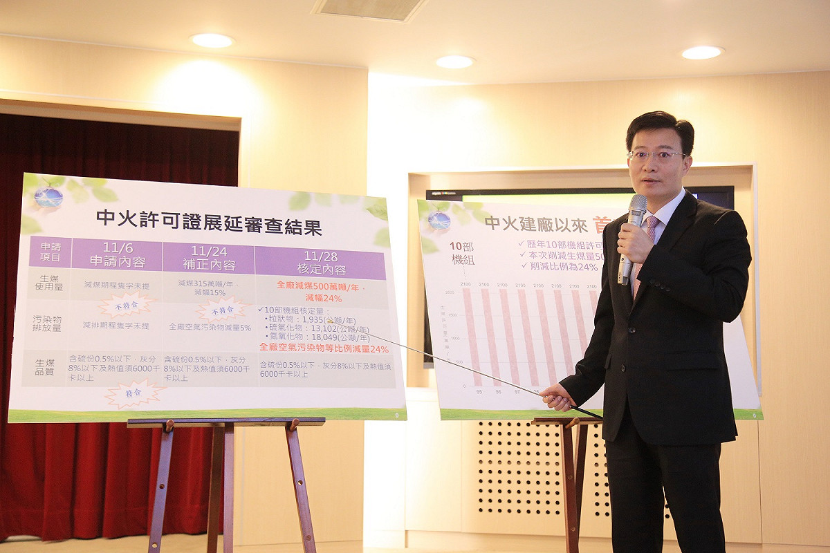 台中市環保局長白智榮說明，台中的空汙改善持續有進步。 台中市政府/提供