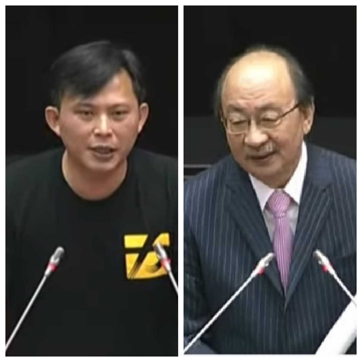 時代力量立委黃國昌與民進黨團總召柯建銘上午針對SOGO條款是否回溯話語激烈交鋒。 圖/新頭殼合成