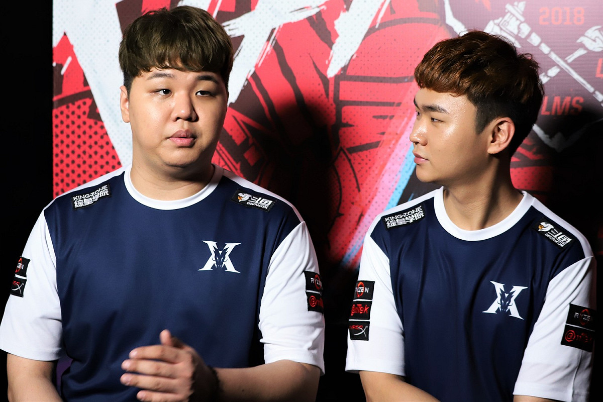 KZ的感情融洽的下路搭擋「PrillA」PraY與GorillA接受了《新頭殼》的採訪，談到與閃電狼對陣的感想。 圖：蔡幸秀/攝