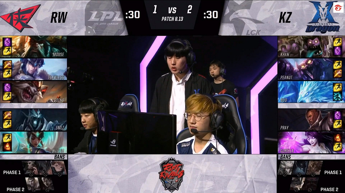 雙方選角。 圖：翻攝自Garena Live