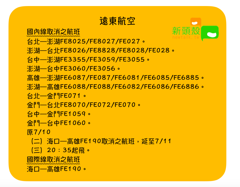 國內各大航班做出航班調整。 圖：張元誠／整理