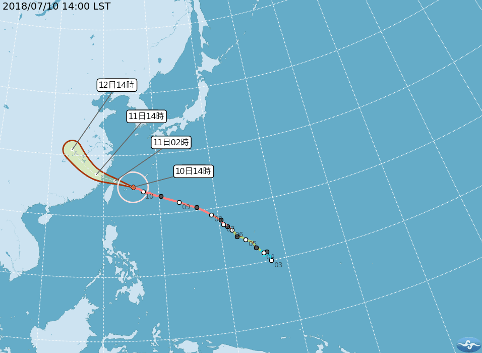 北北基地區原定在晚上8點宣布結果，將延宕至10點公布。 圖：翻攝自中央氣象局