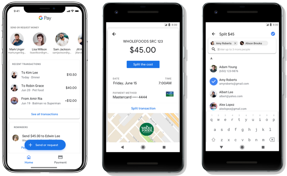 Google Pay推出新功能，p2p支付讓朋友分帳不再麻煩。 圖：翻攝Google
