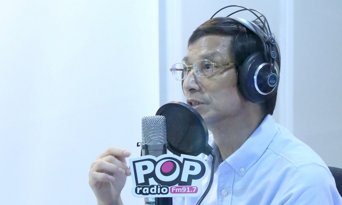 政務委員林萬億12日接受Pop Radio訪問。 圖：Pop Radio提供