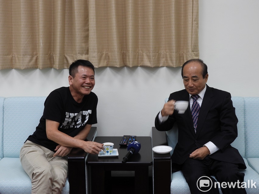 林為洲上午親自拜會王金平。 圖：趙婉淳／攝