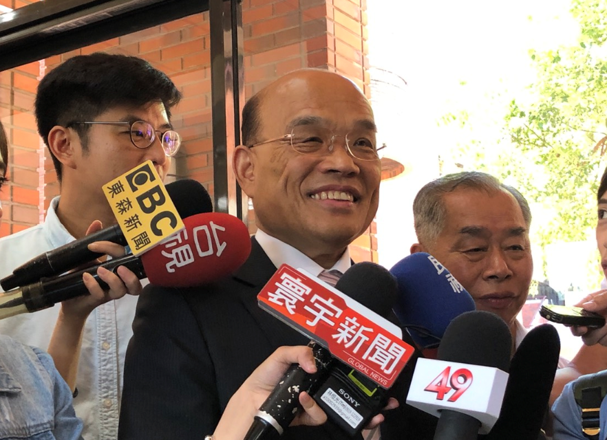 蘇貞昌說否認綠橘合，強調他會努力爭取每一個力量的支持。  圖:林昀真/翻攝
