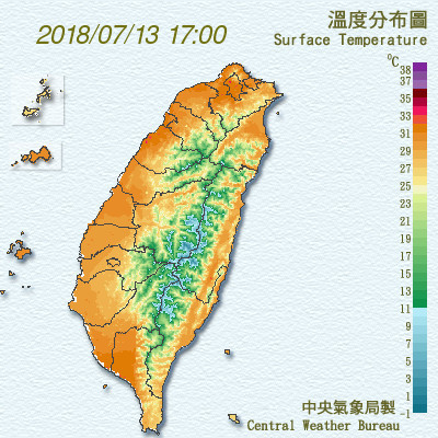 氣象局提醒，避免非必要的戶外活動、勞動及運動，注意防曬、多補充水份、慎防熱傷害。 圖：中央氣象局提供