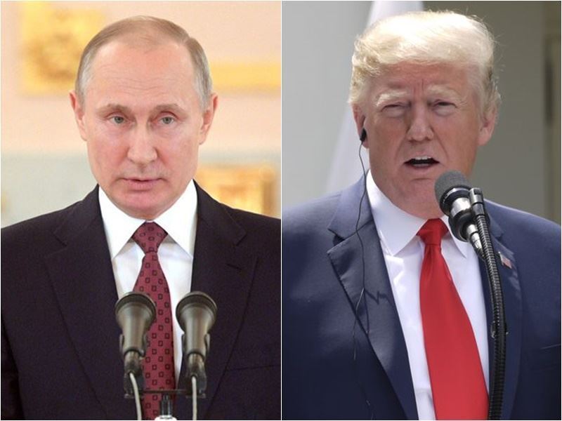 俄羅斯總統蒲亭（Vladimir Putin）今天較預定時間晚約半個小時抵達芬蘭首都赫爾辛基，其後他與美國總統川普舉行歷史性高峰會。 圖 : 中央社