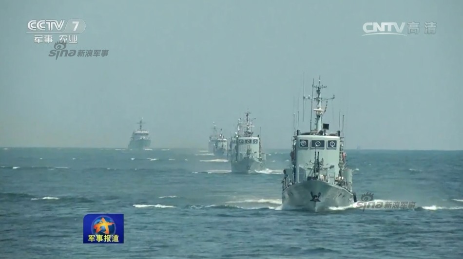 中國軍方昨天起至23日在浙江以東的東海海域舉行實彈演習。 圖 : 翻攝自新浪軍事