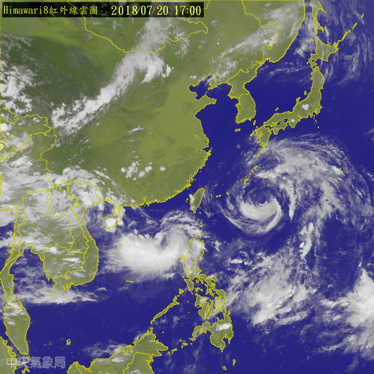 氣象局預報員陳川芳提到，目前在南海海面上的熱帶擾動生成，並持續增強發展當中，不排除最快今晚就會生成另一個熱帶低氣壓。 圖：中央氣象局提供