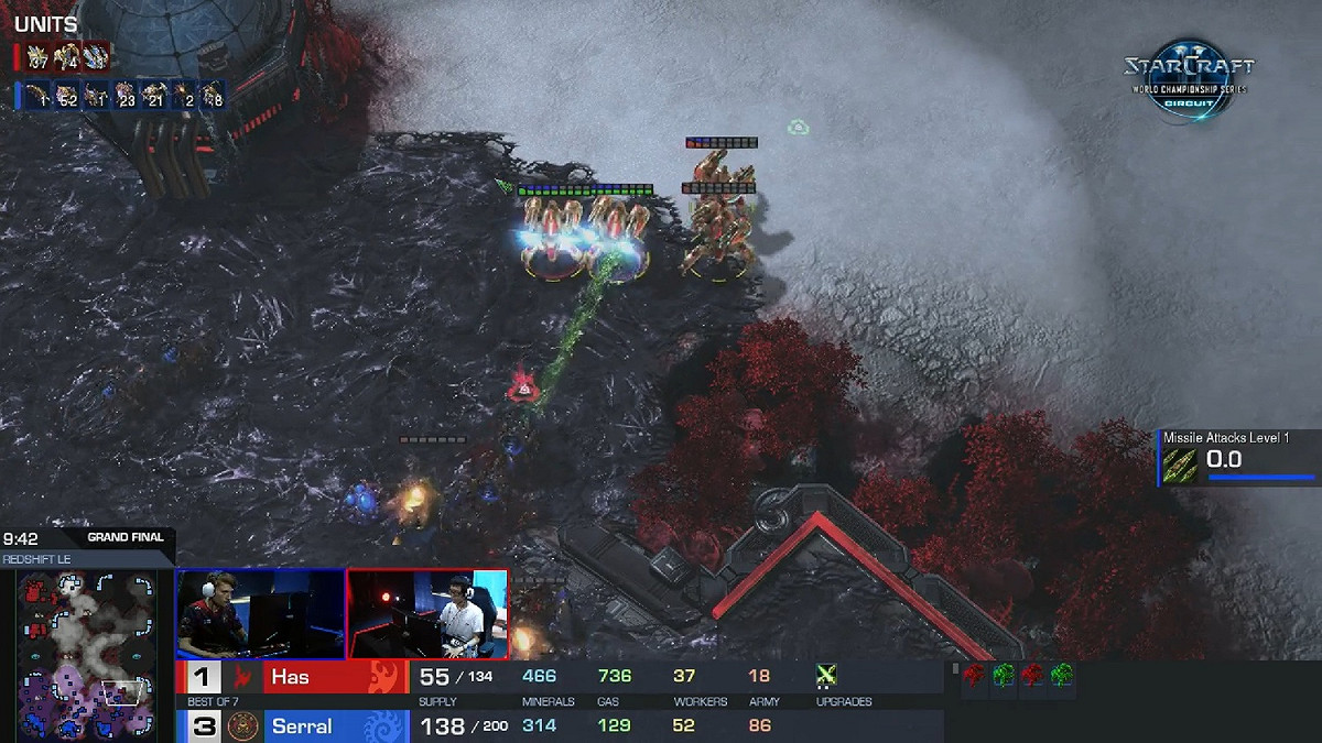 瓦倫西亞站Has與Serral的5場大戰讓全球星海迷驚奇不已。 圖：翻攝Twitch