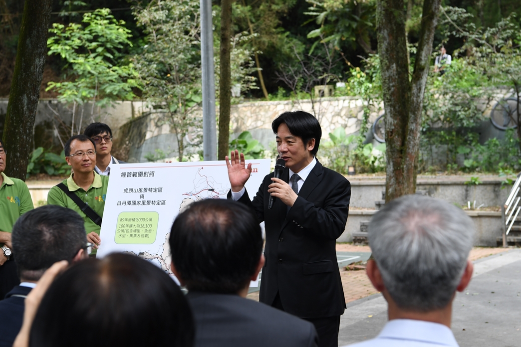 行政院長賴清德視察時致詞。 圖：行政院/提供