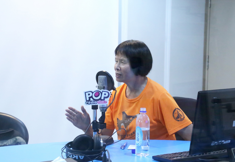 紀政今天接受《POP搶先爆》廣播專訪。 圖/POP搶先爆提供