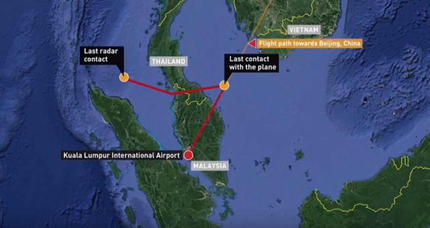 馬航MH370在2014年3月8日搭載239人，從吉隆坡飛往北京，但告失蹤，成為全球至今未解的最大飛航謎團之一。 圖：翻攝Youtube