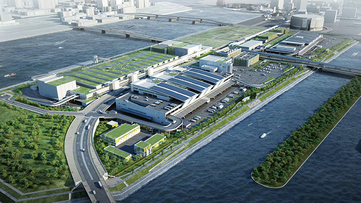 日本東京都豊洲市場腹地廣大，也考慮到觀光客需求，可望成為旅遊新亮點。 圖：翻攝豊洲市場官網