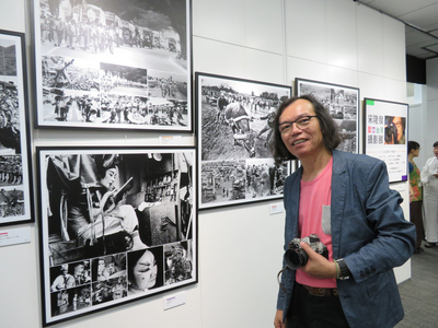 宋隆泉的「愛．戀．台灣攝影展」4日在東京的台灣文化中心舉行開幕典禮。他說，大家的記憶會漸漸淡忘，但影像可以留傳長久，歷史要常常拿出來反省，人的價值才會存在。 楊明珠/攝