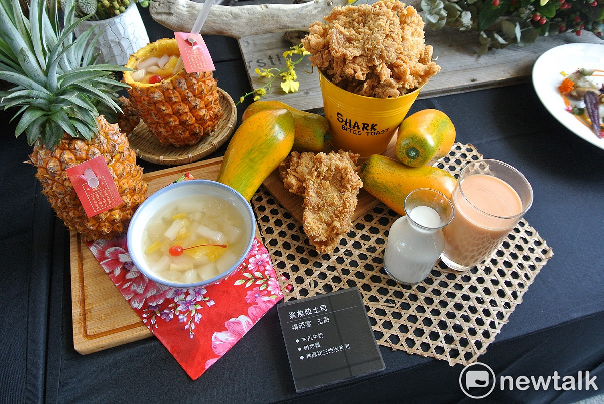 繽紛台中館的「花博饗宴」美食。 圖 : 唐復年/攝