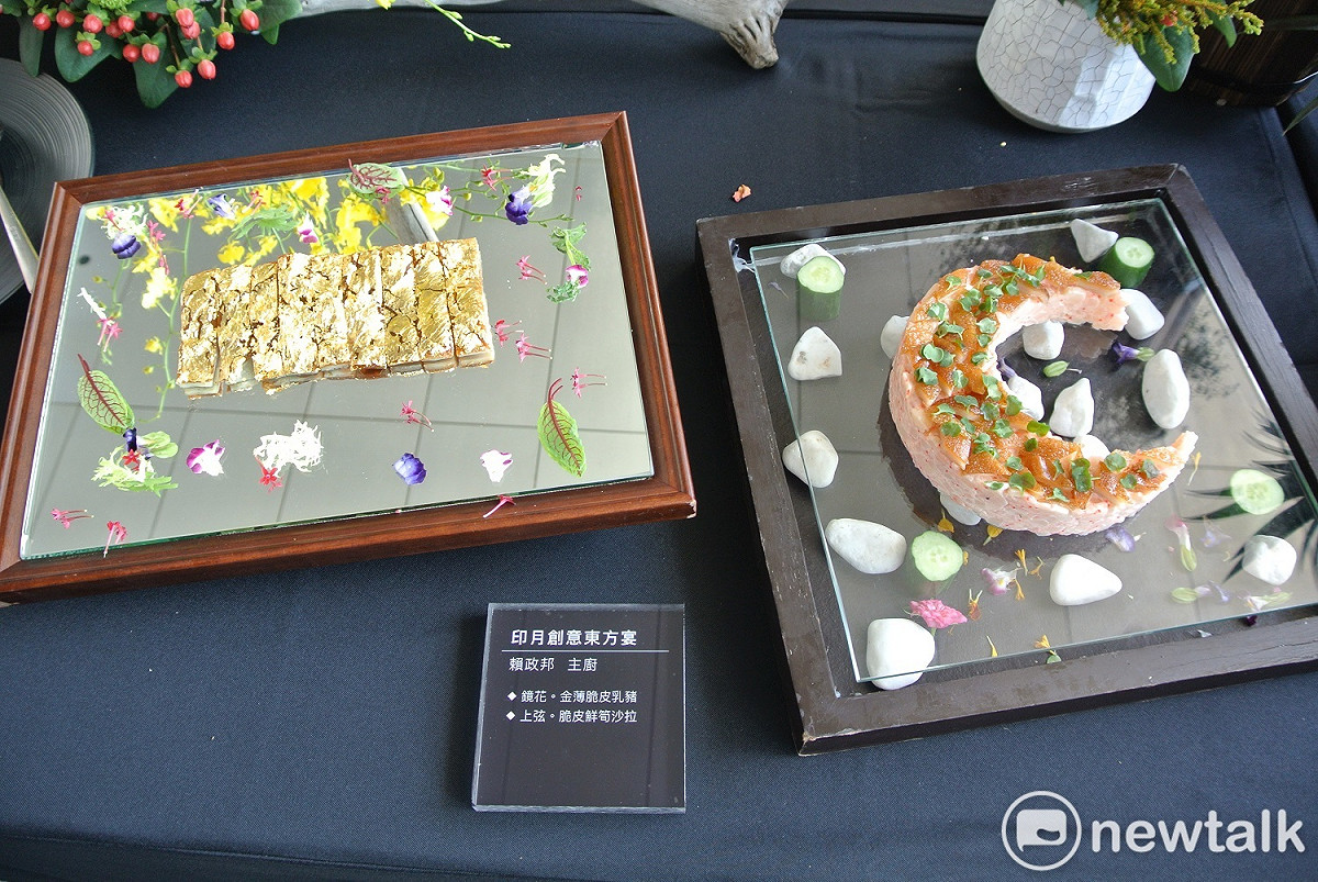 繽紛台中館的「花博饗宴」美食。 圖 : 唐復年/攝
