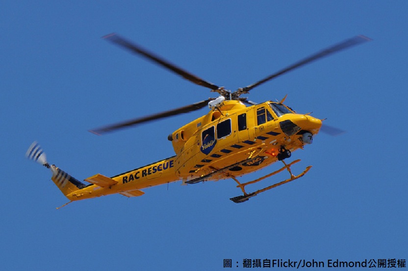 日本一架救災直升機在群馬縣墜毀，型號Bell 412EP 。 圖：翻攝自Flickr/John Edmond公開授權