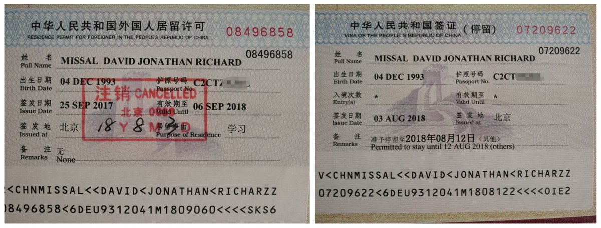 穆達偉的簽證已被中國官方注銷，他並在推特（Twitter）上貼出照片。 圖：翻攝自 David Missal 推特