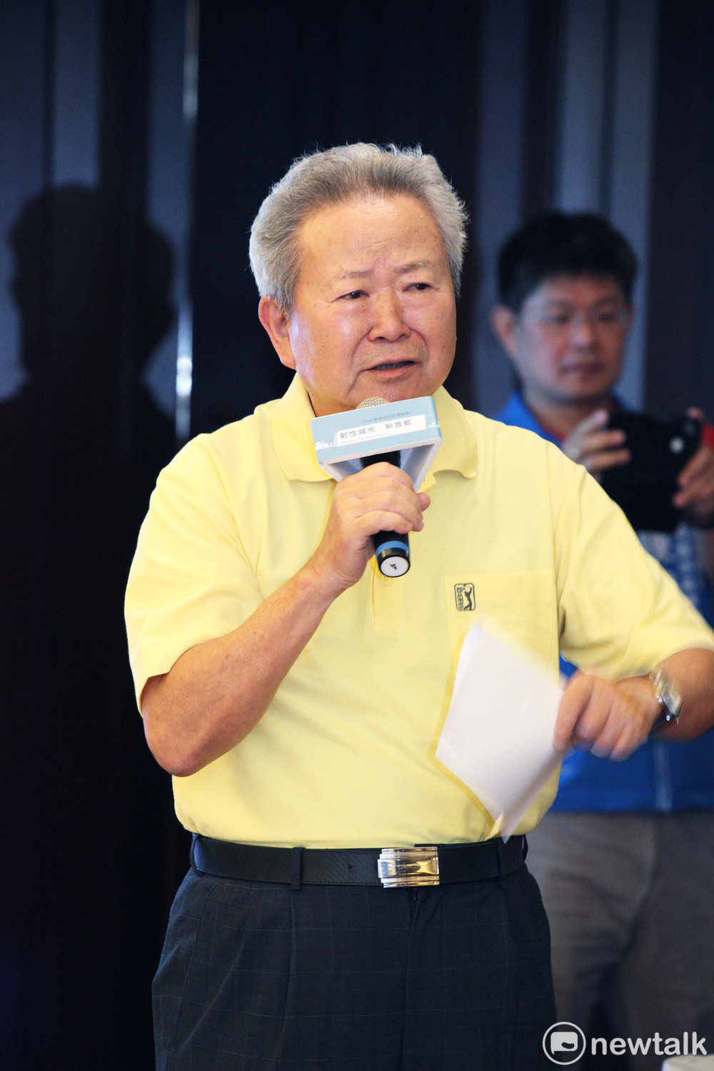 黨部主委楊敏盛認為，如何找回桃園市民的光榮感，讓桃園不只在國內是六都之首，也是一個充滿競爭力的國際都會，才是一個市長該做的事。 圖：林昀真/攝