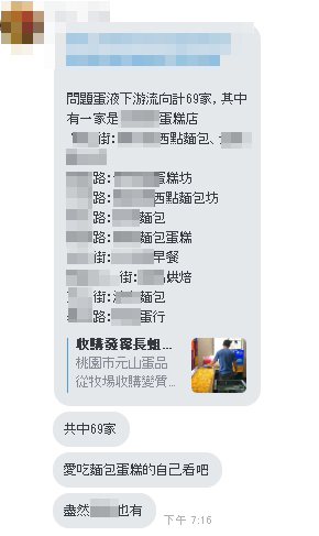 最近傳出網路出現元山蛋品公司下游名單。 圖：翻攝自網路