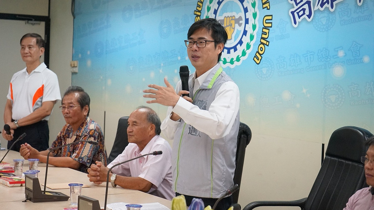 陳其邁對工會的相挺表示感謝。 圖 : 陳其邁競選辦公室/提供