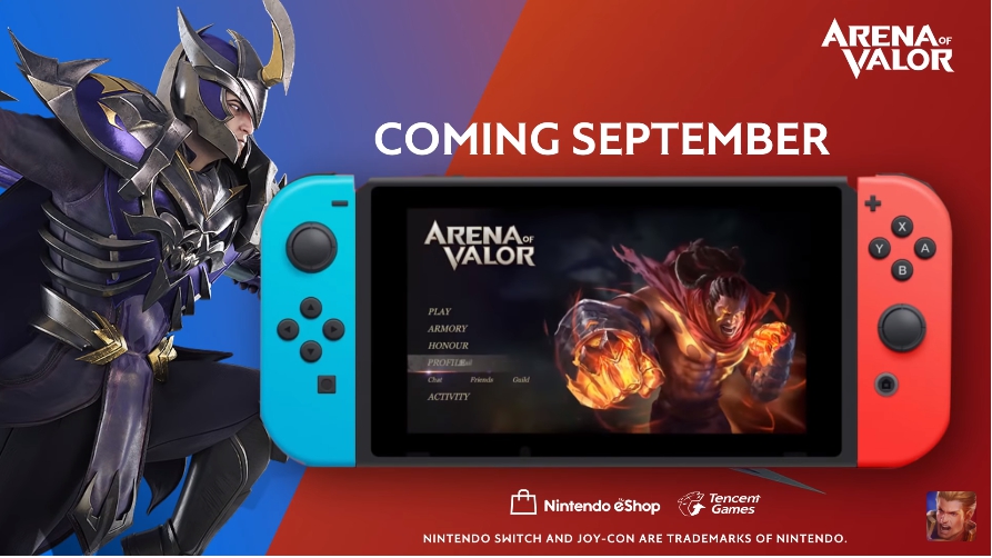 《Garena 傳說對決》預計將在9月登陸任天堂Switch手持主機。 圖：翻攝自 Arena of Valor YouTube