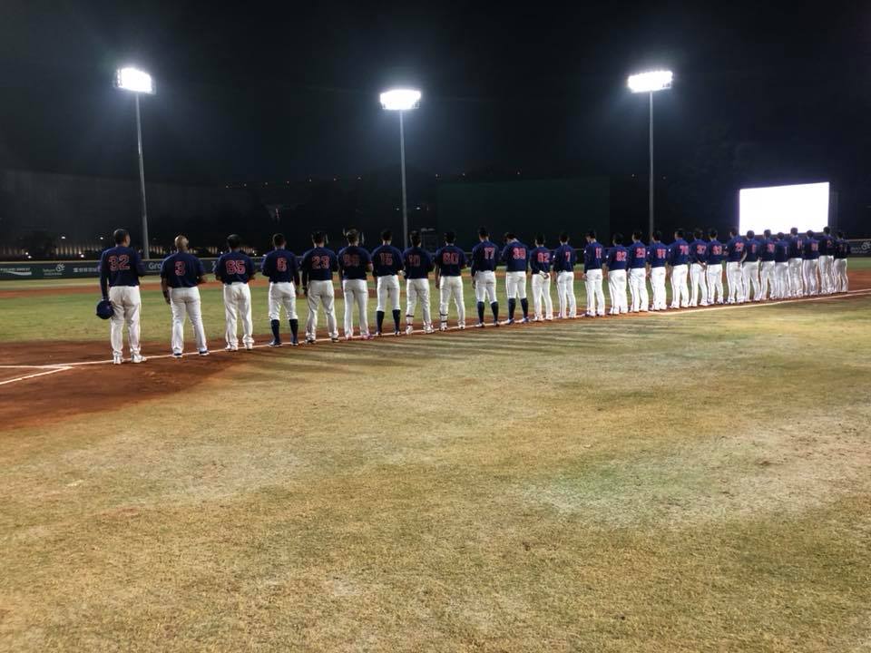 台灣隊日前在雅加達亞運棒球項目上，以2：1擊敗南韓。 圖：翻攝中華民國棒球協會粉絲團臉書