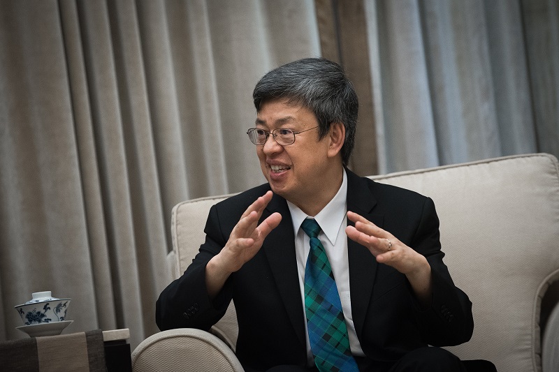 副總統陳建仁在南台灣淹大水之際帶全家赴金門度假，今（27）日晚間透過總統府發言人黃重諺向國人表達「歉意」。 圖：總統府提供（資料照片）