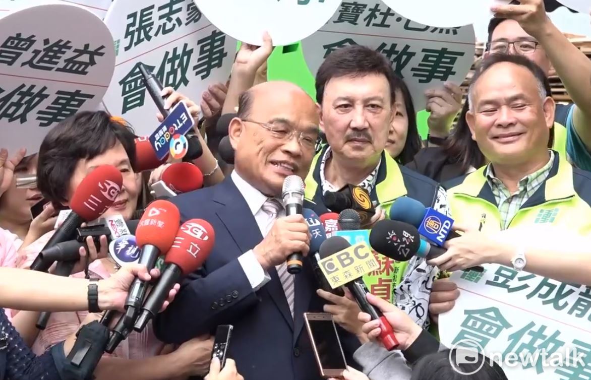 蘇貞昌強調他參選就是要帶來改變，讓新北變得更新更好。 圖：林昀真／攝