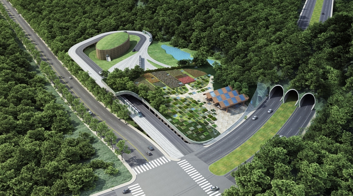 安坑1號道路二期工程近接三連孔隧道今(3)日舉行貫通典禮。圖為安坑隧道未來運作示意圖。 圖 : 翻攝自open33.ntpc.gov.tw