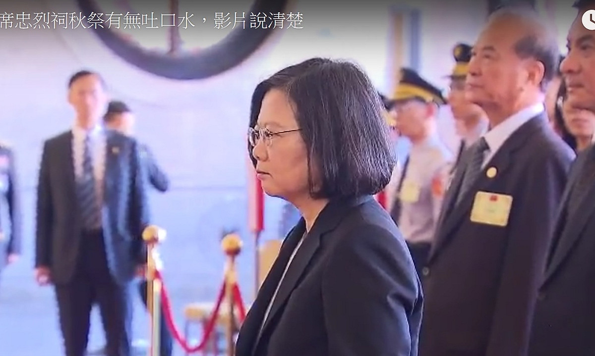 總統蔡英文3日出席忠烈祠活動。 影片來源：軍聞社